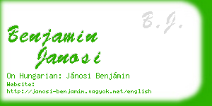 benjamin janosi business card
